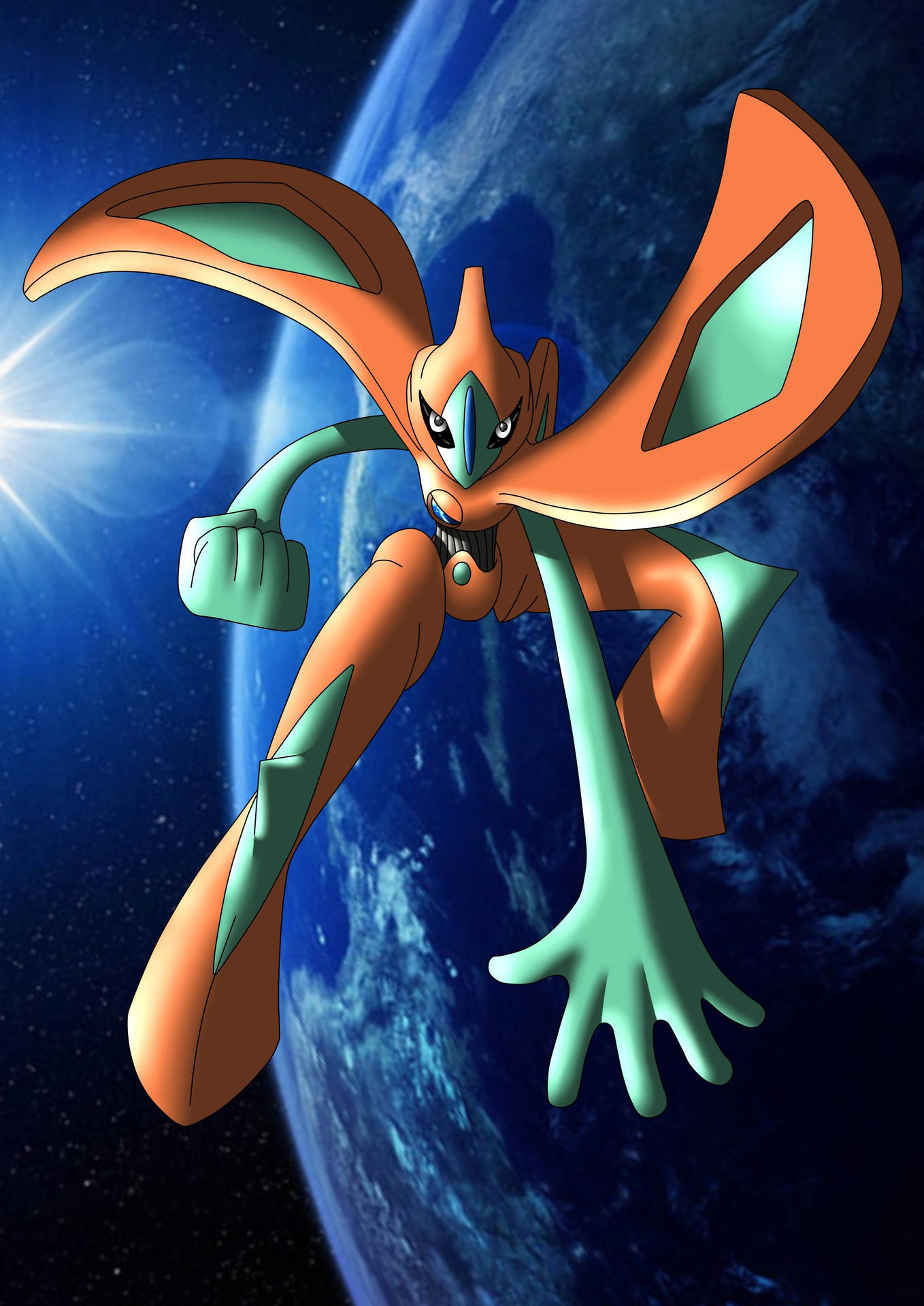 Deoxys And The Earth Background