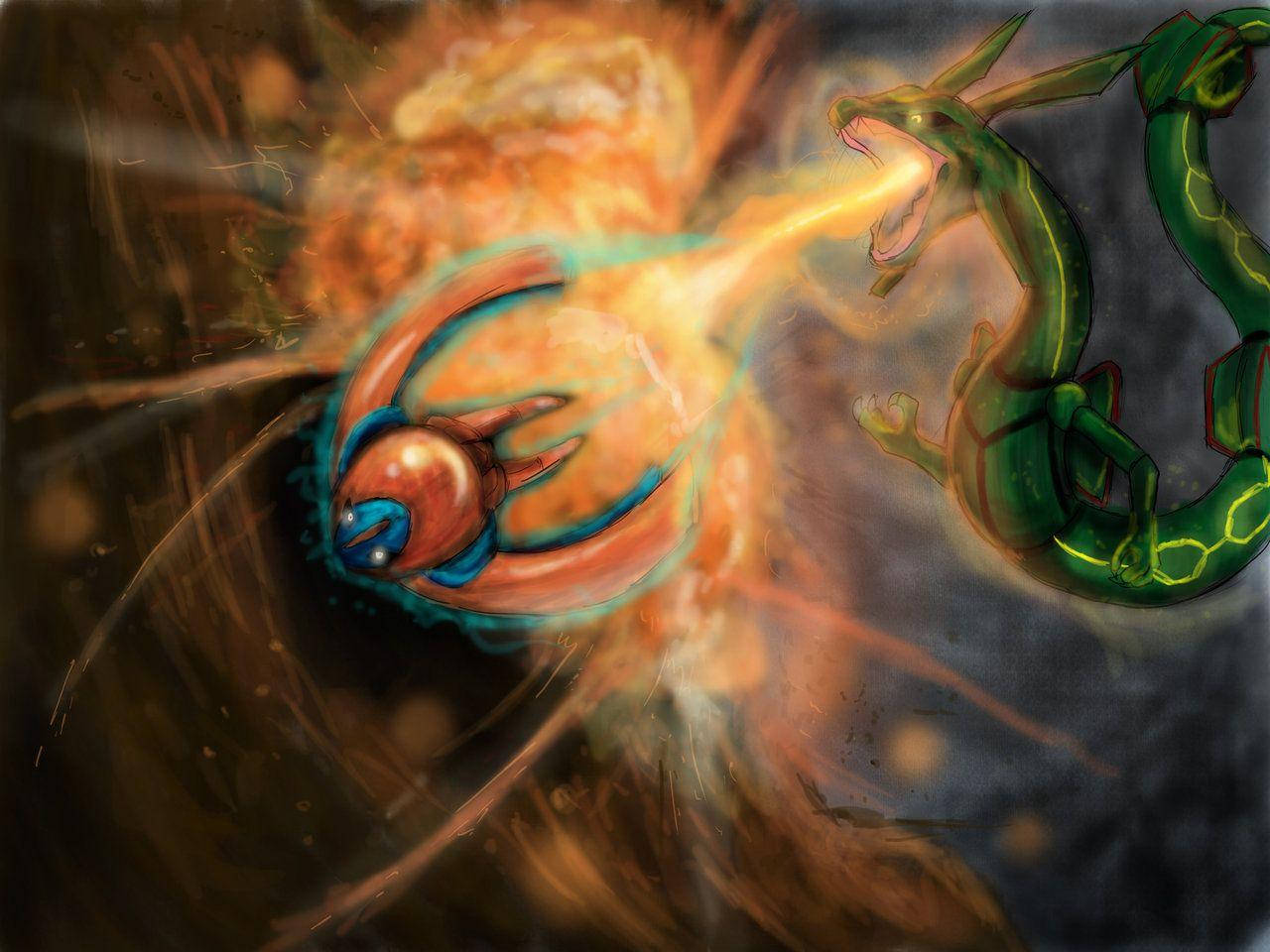 Deoxys Defense Form Vs Rayquaza Background