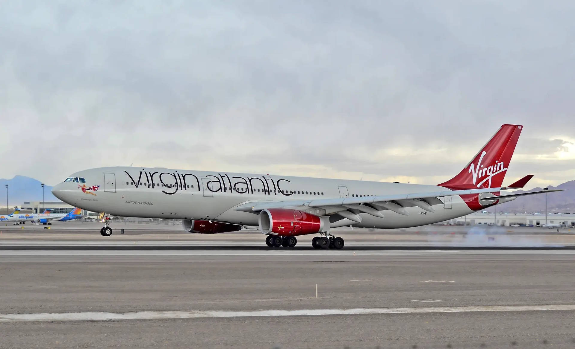 Departure Virgin Atlantic Aviation Aircraft Background