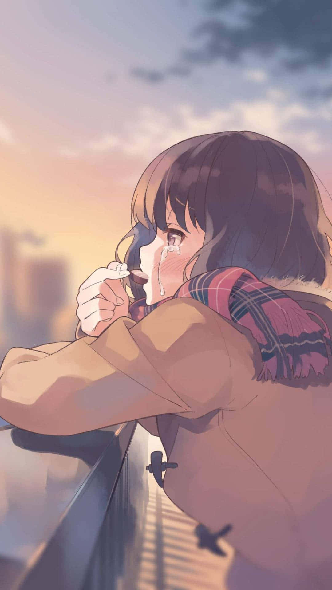 Depicting Heartbreaking Sadness In An Anime Moment Background