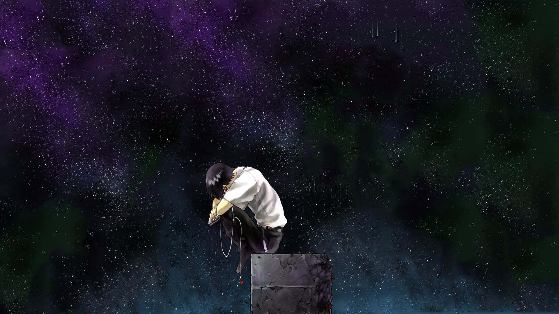 Depiction Of Shinji Ikari In A Neon Genesis Evangelion Scene Background