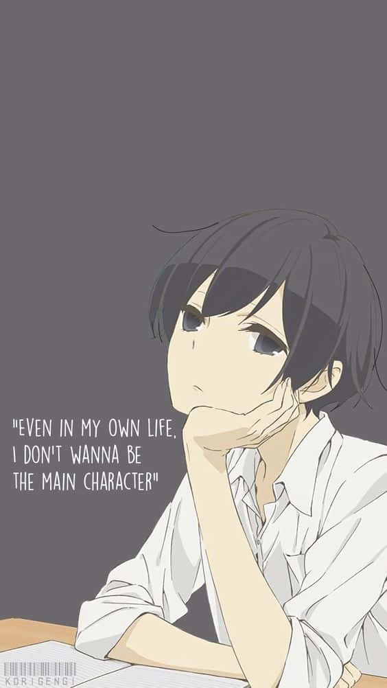 Depressed Anime Boy Ponders Sorrows In Silence Background
