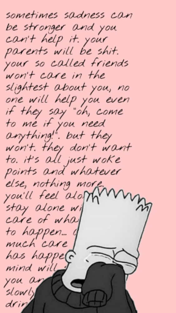 Depressed Bart Simpson Crying