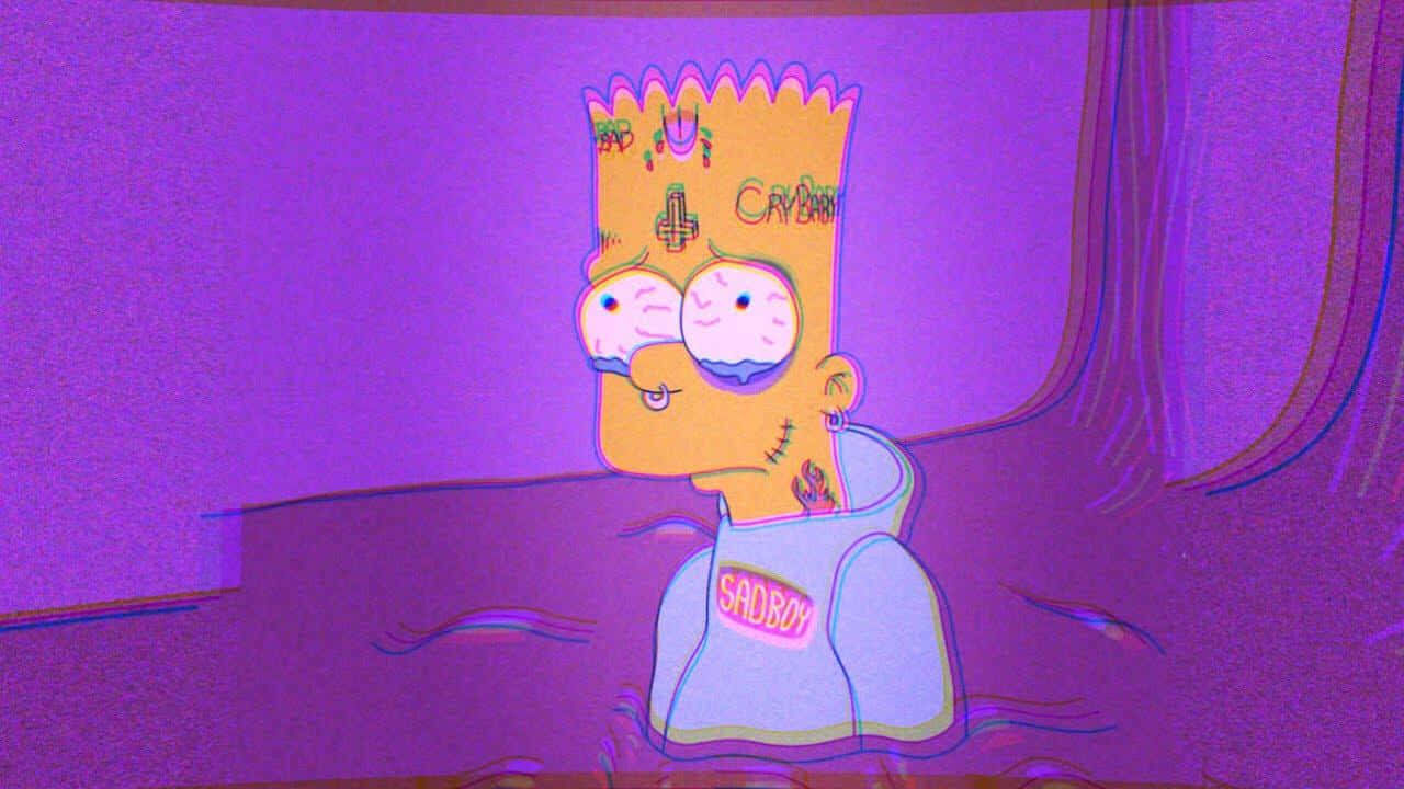 Depressed Bart Simpson Feels Alone
