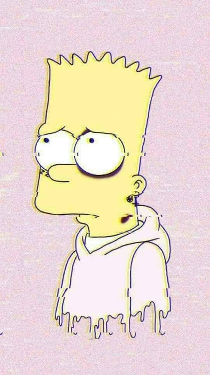 Depressed Bart Simpson In Hoodie Background