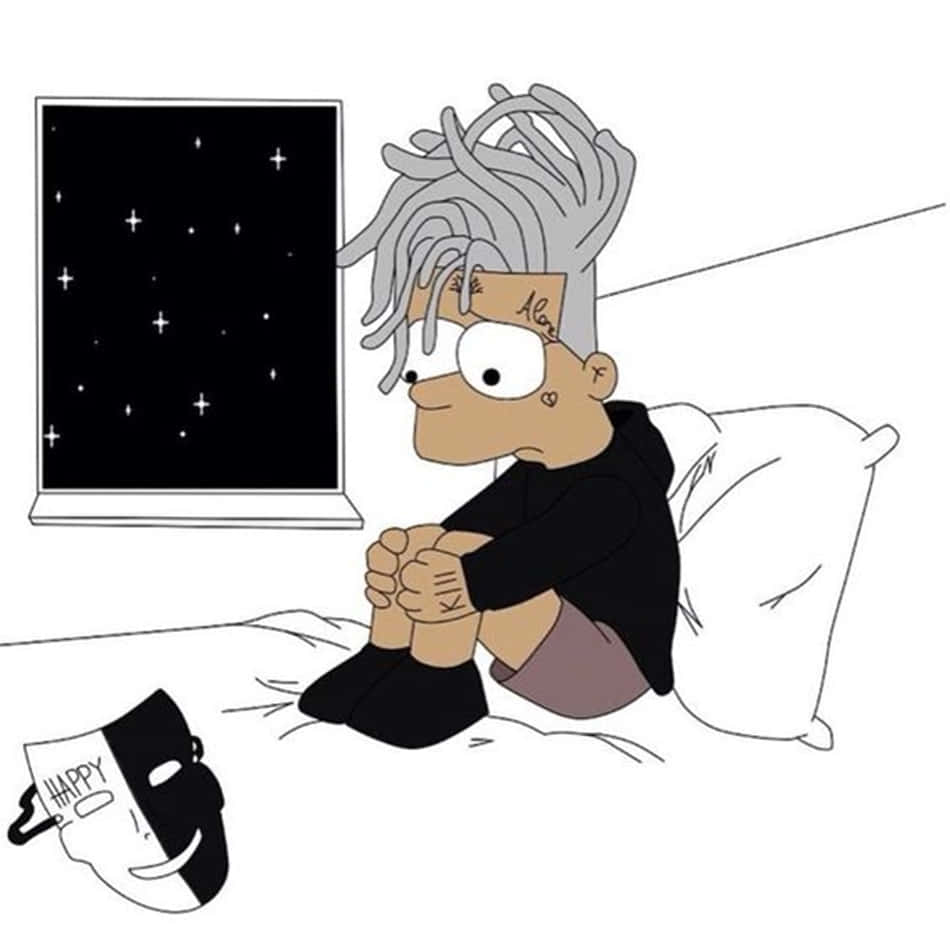 Depressed Bart Simpson White Room