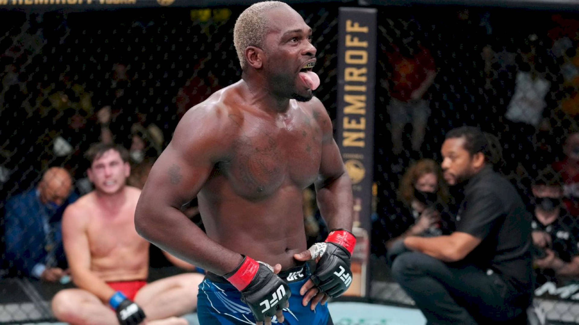 Derek Brunson Tongue Out Shorts Background