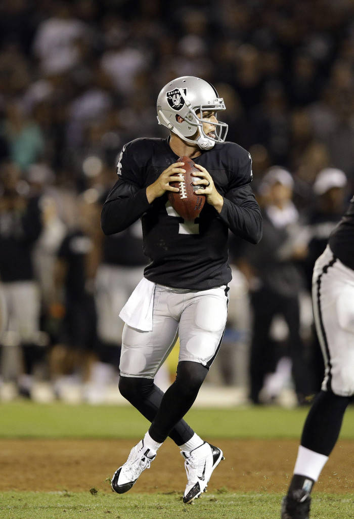 Derek Carr With Fancy Footwork Background