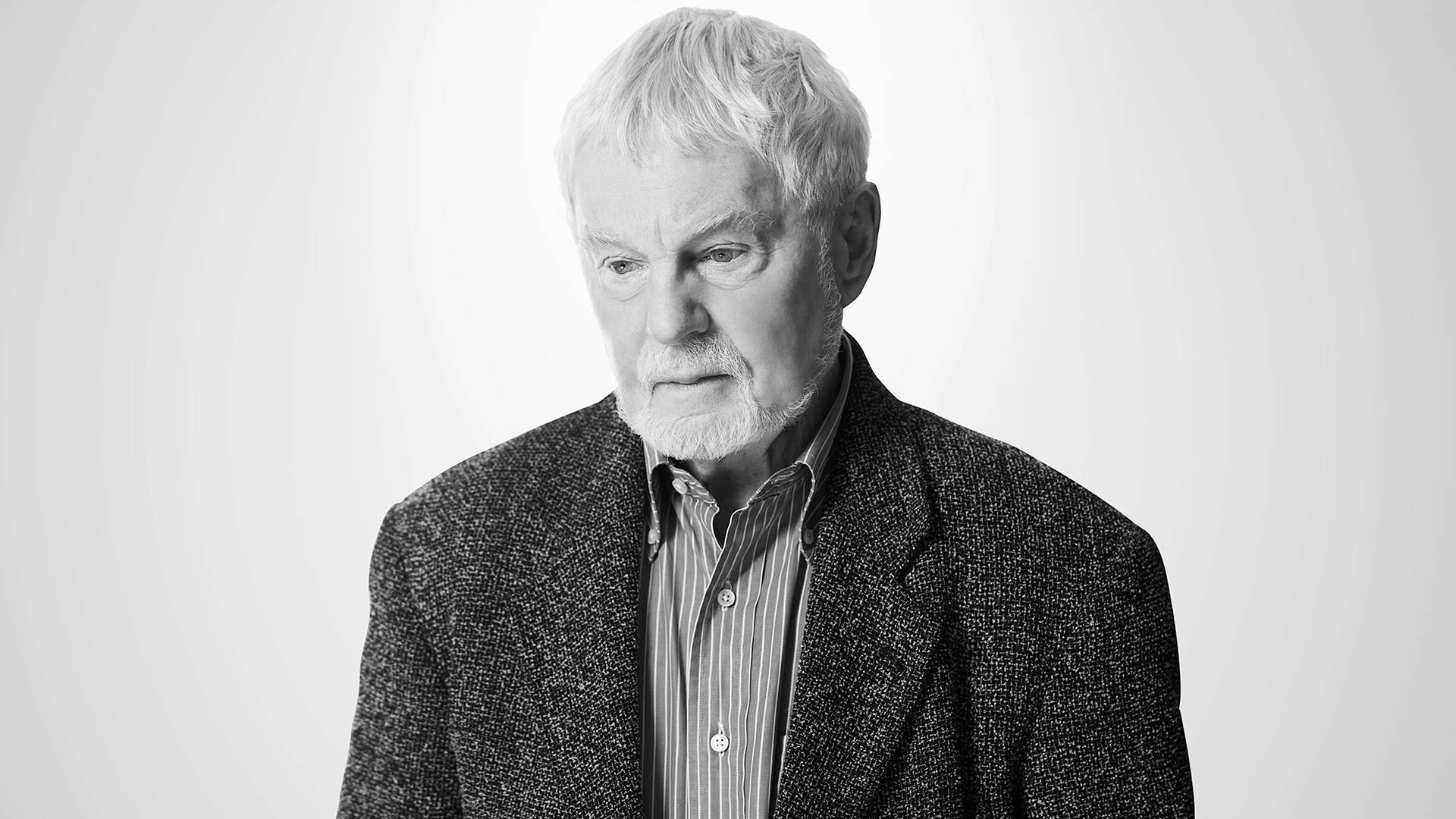 Derek Jacobi Black And White Portrait Background