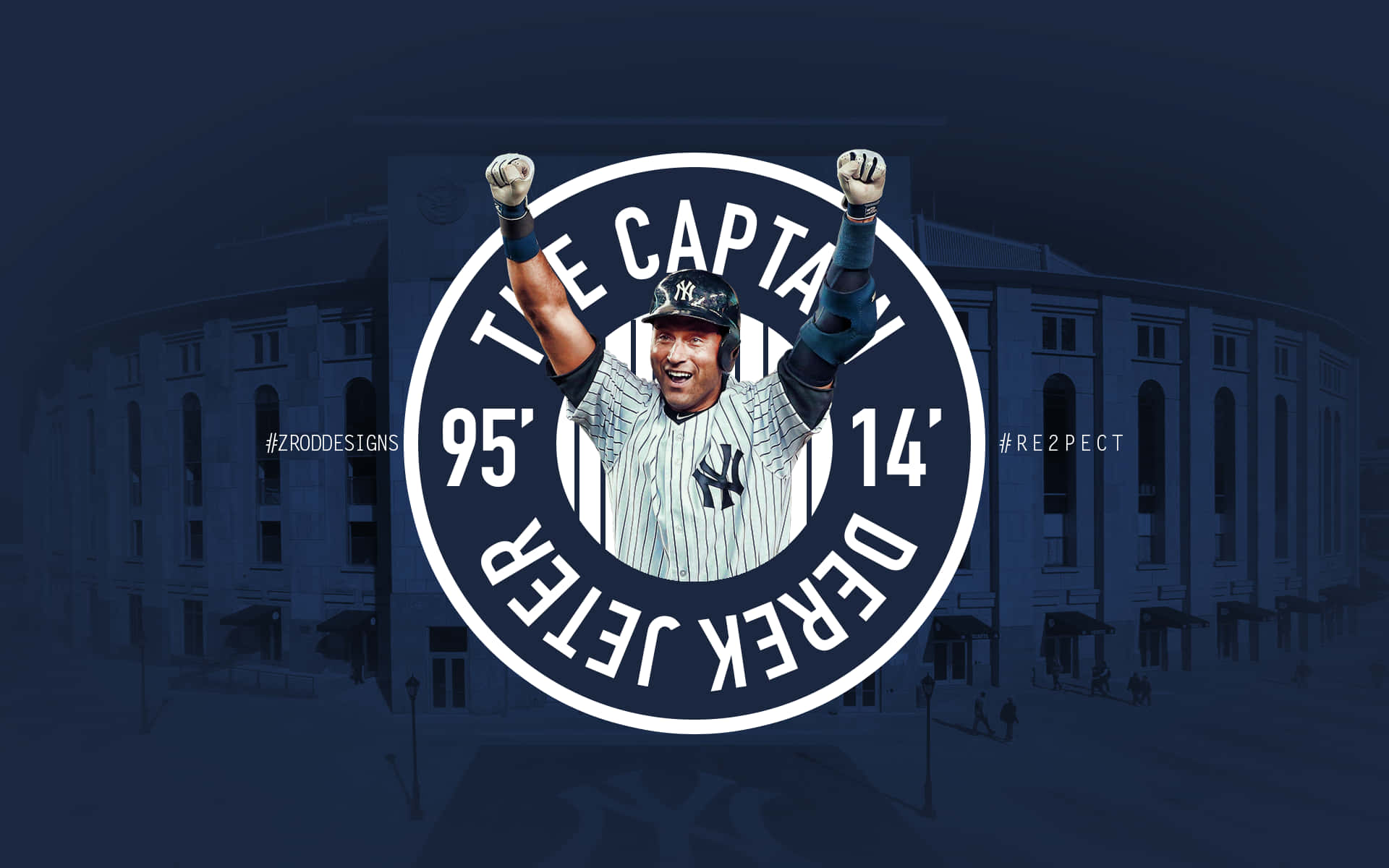 Derek Jeter In Logo Background