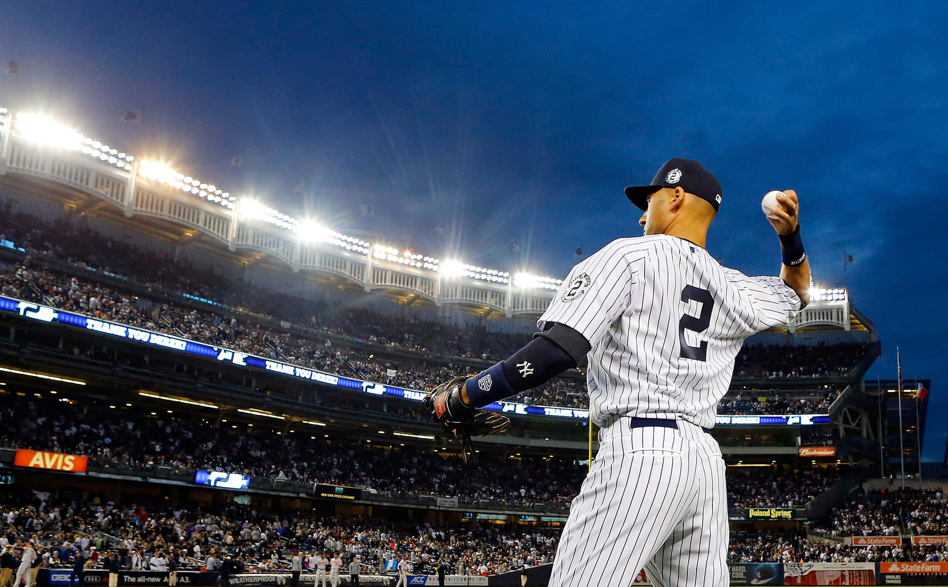 Derek Jeter Making A Pitch Background