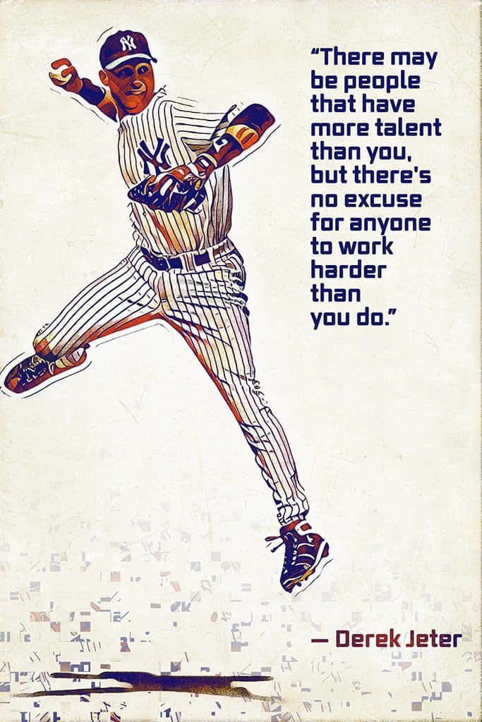 Derek Jeter Poster With Quote Background