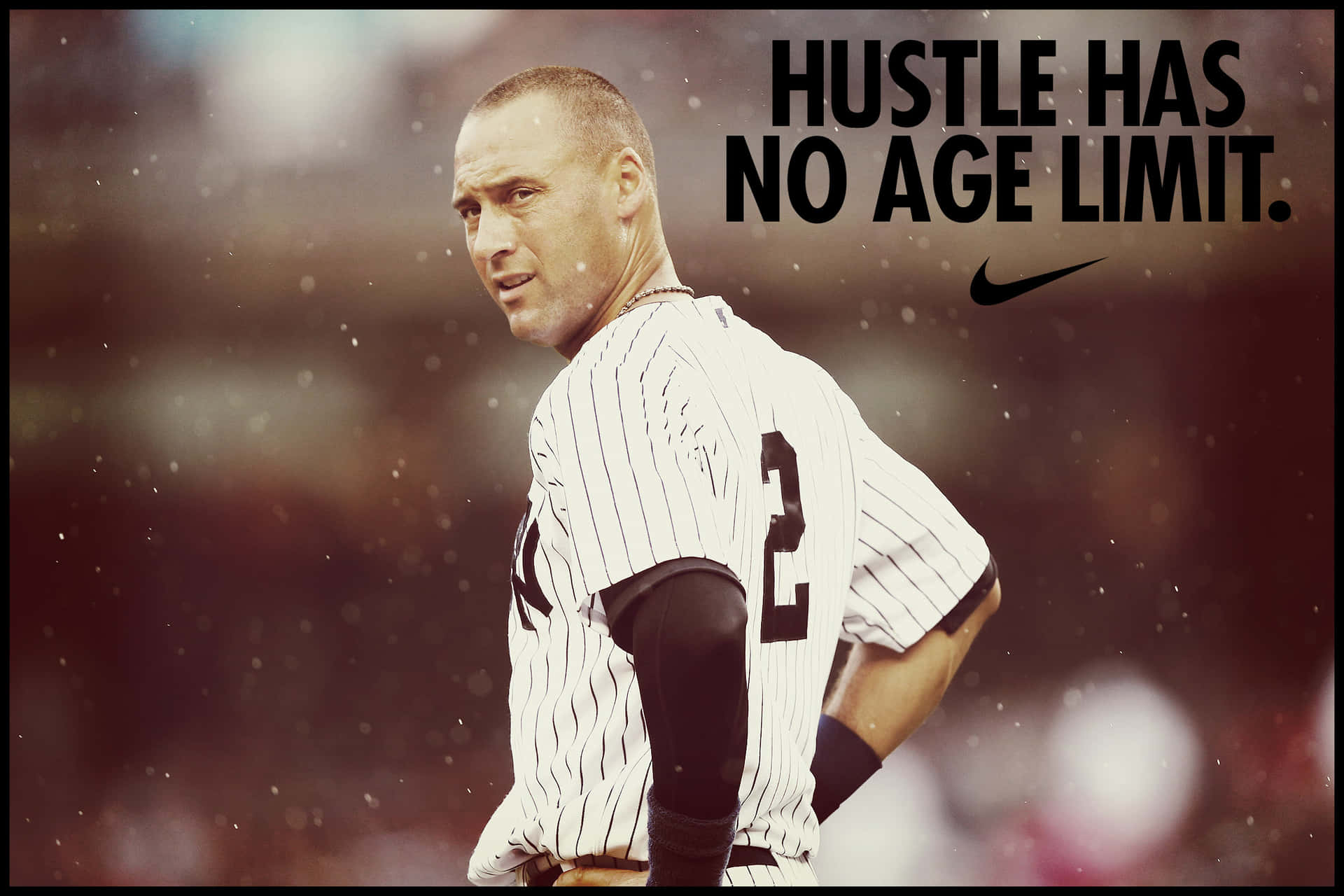 Derek Jeter With Nike Logo Background