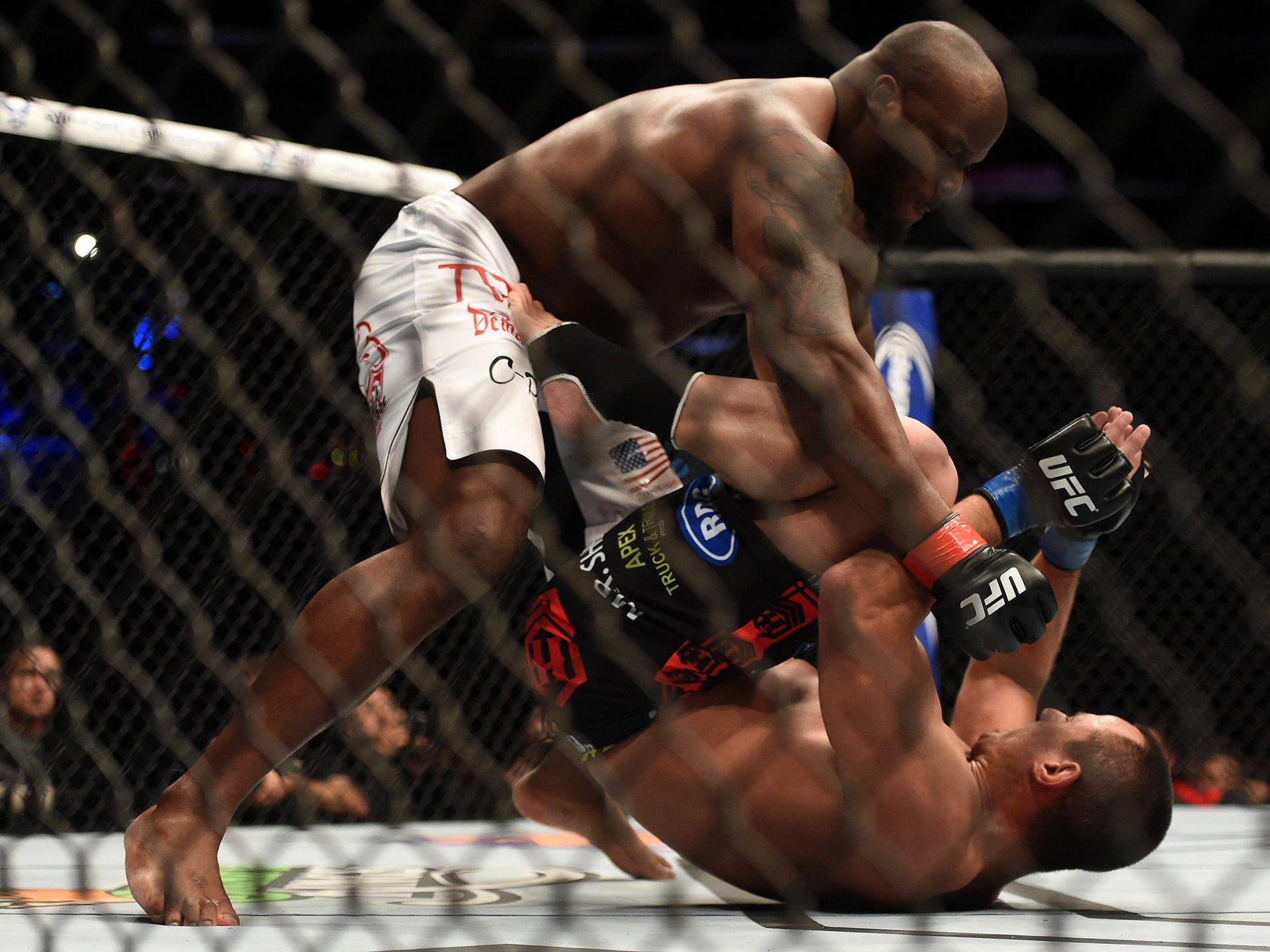 Derrick Lewis Beating Down Opponent Background