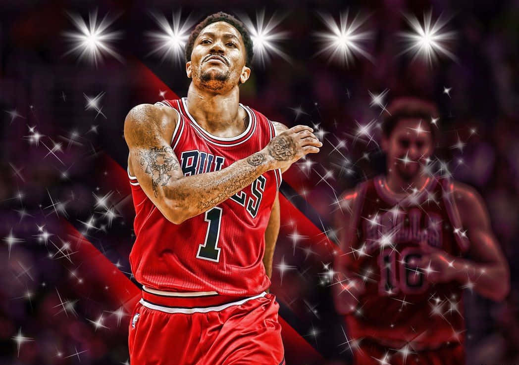 Derrick Rose Digital Portrait Background