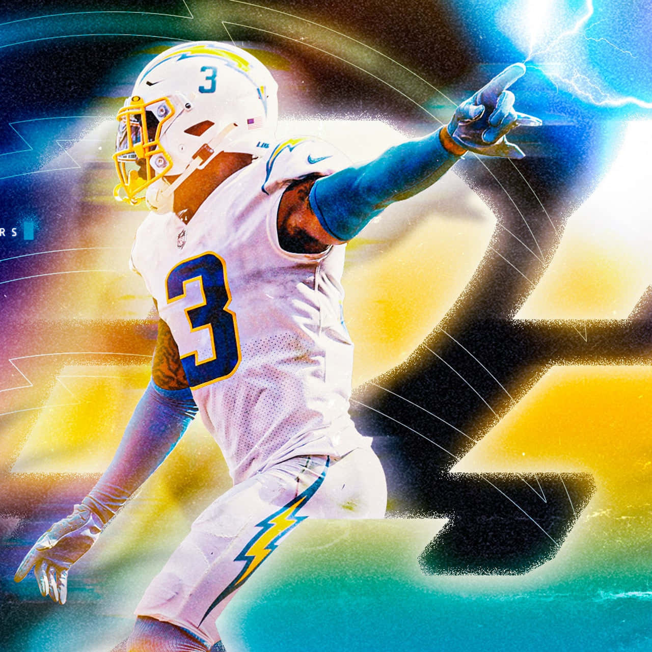 Derwin James Electric Fanart Los Angeles Chargers Background
