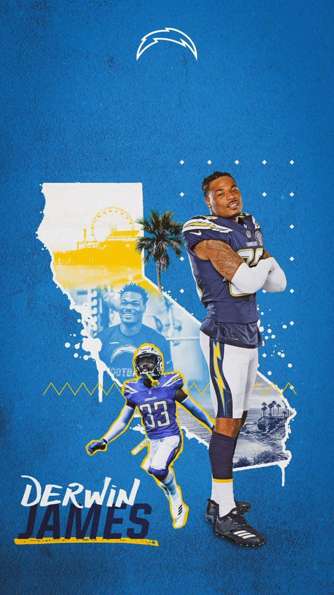 Derwin James Fanart Poster Los Angeles Chargers Background