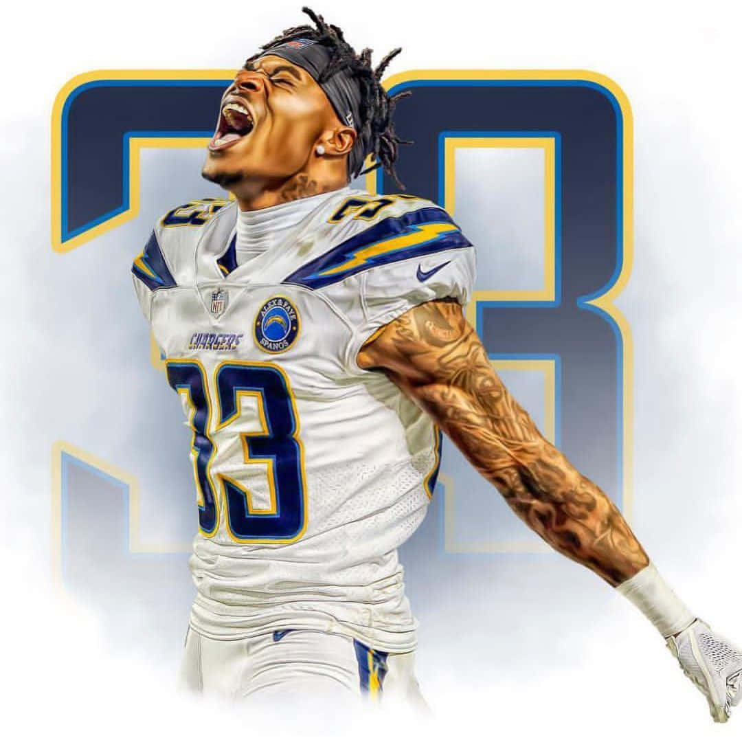 Derwin James Graphic Art Los Angeles Chargers Player Background