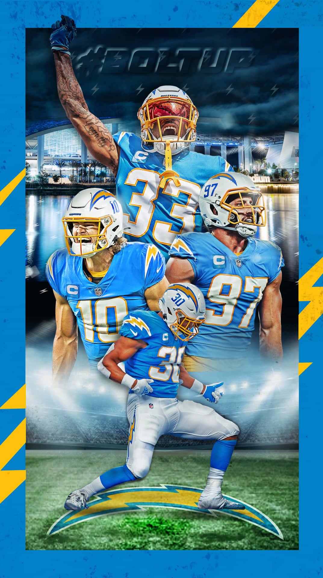 Derwin James Los Angeles Chargers Poster Teammates Background