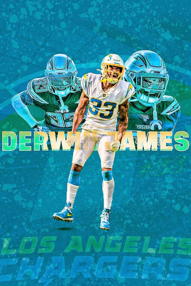 Derwin James Los Angeles Chargers Splashy Poster Background