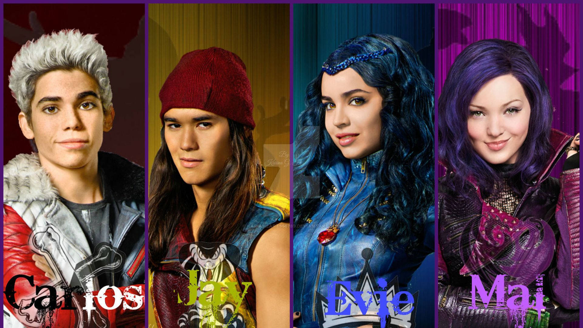 Descendants 2 Casts Portrait Background