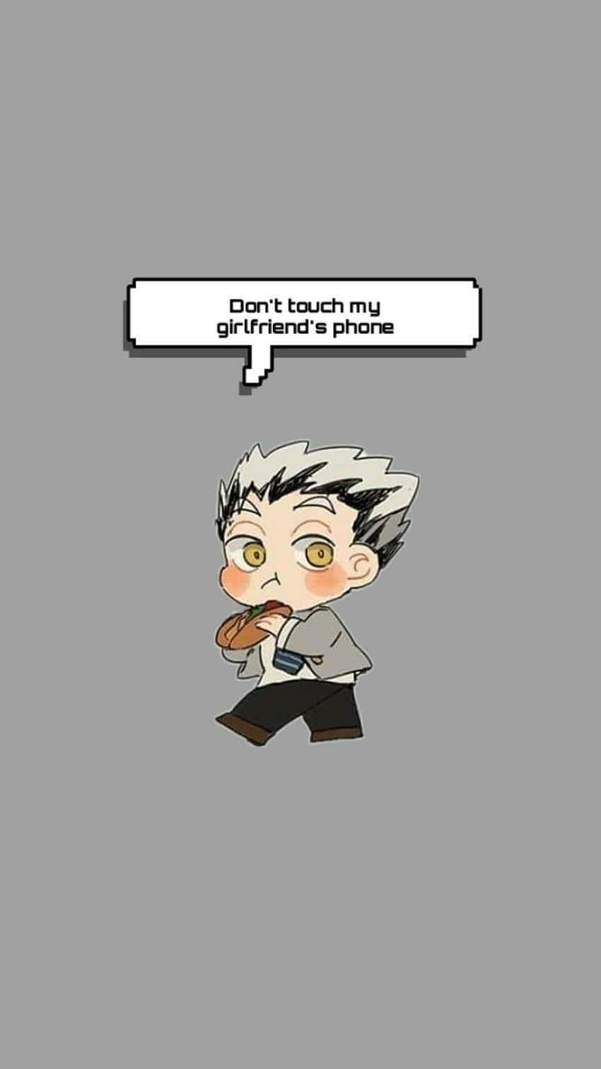 Description – Adorable Anime Girl Frowns In Frustration As She Angrily Holds A Sign Warning Others Not To Disturb Her Phone. Background