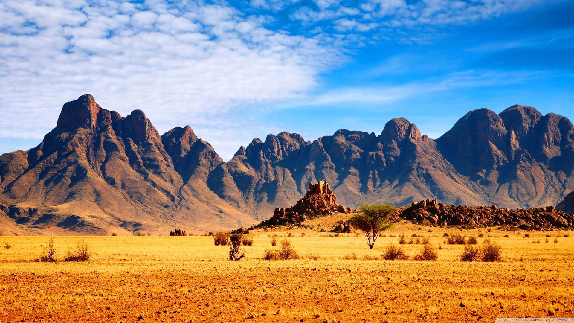 Desert Mountains Ridge In South Africa Background