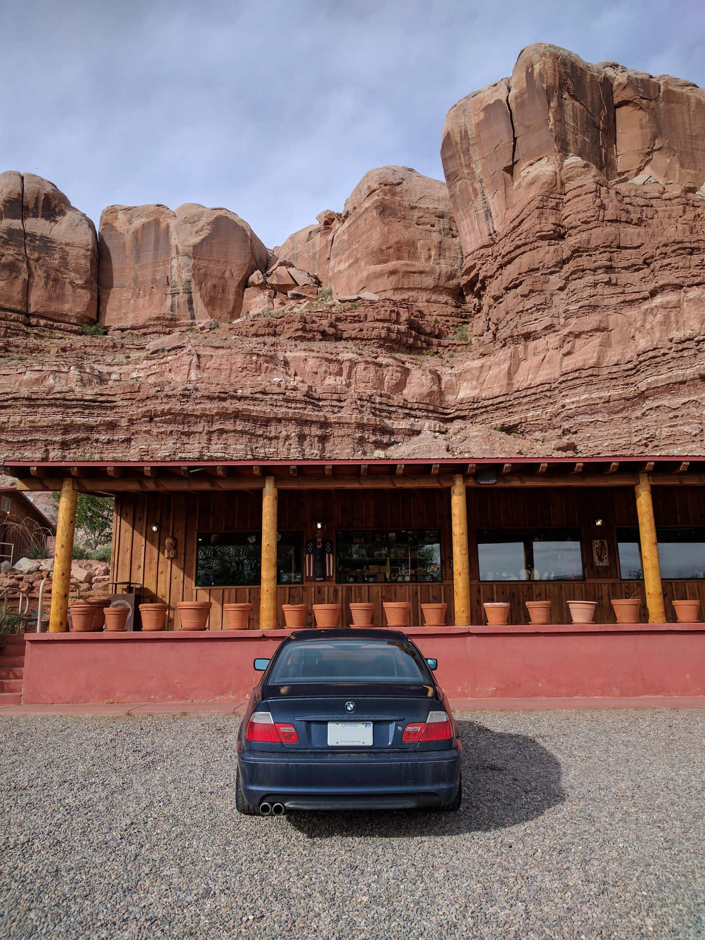 Desert_ Roadtrip_ B M W_ Red_ Rocks Background