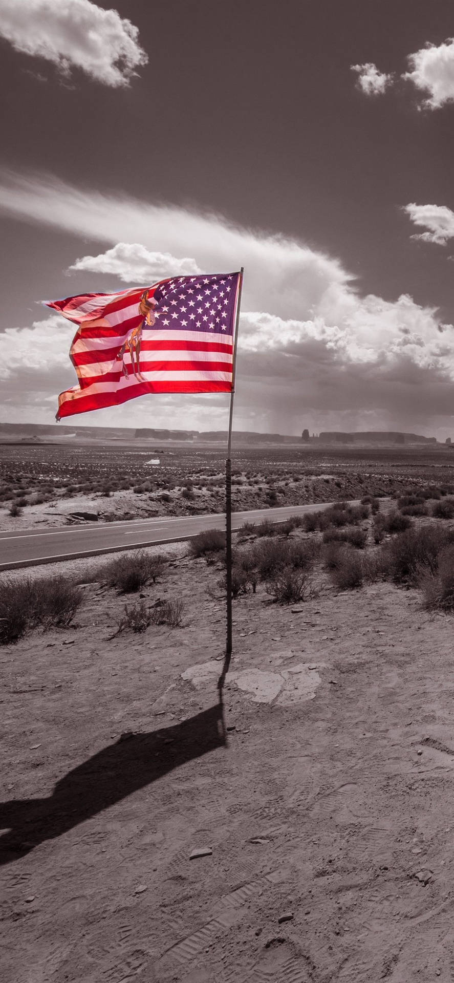 Deserted Flag Of America Iphone Background