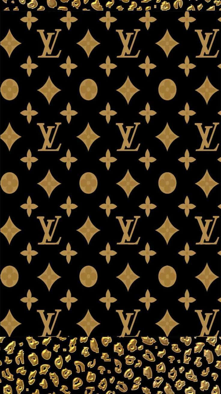 Designer Black And Gold Louis Vuitton Background