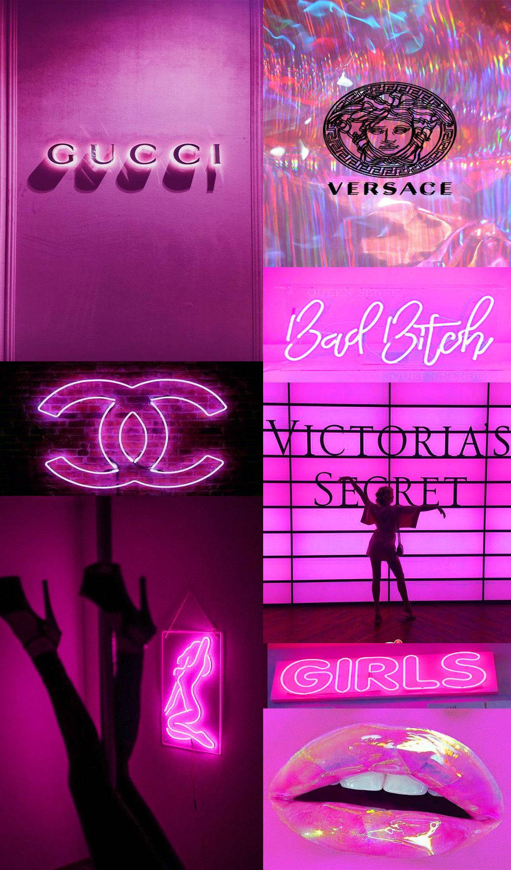 Designer Brand Logos Pink Baddie Background