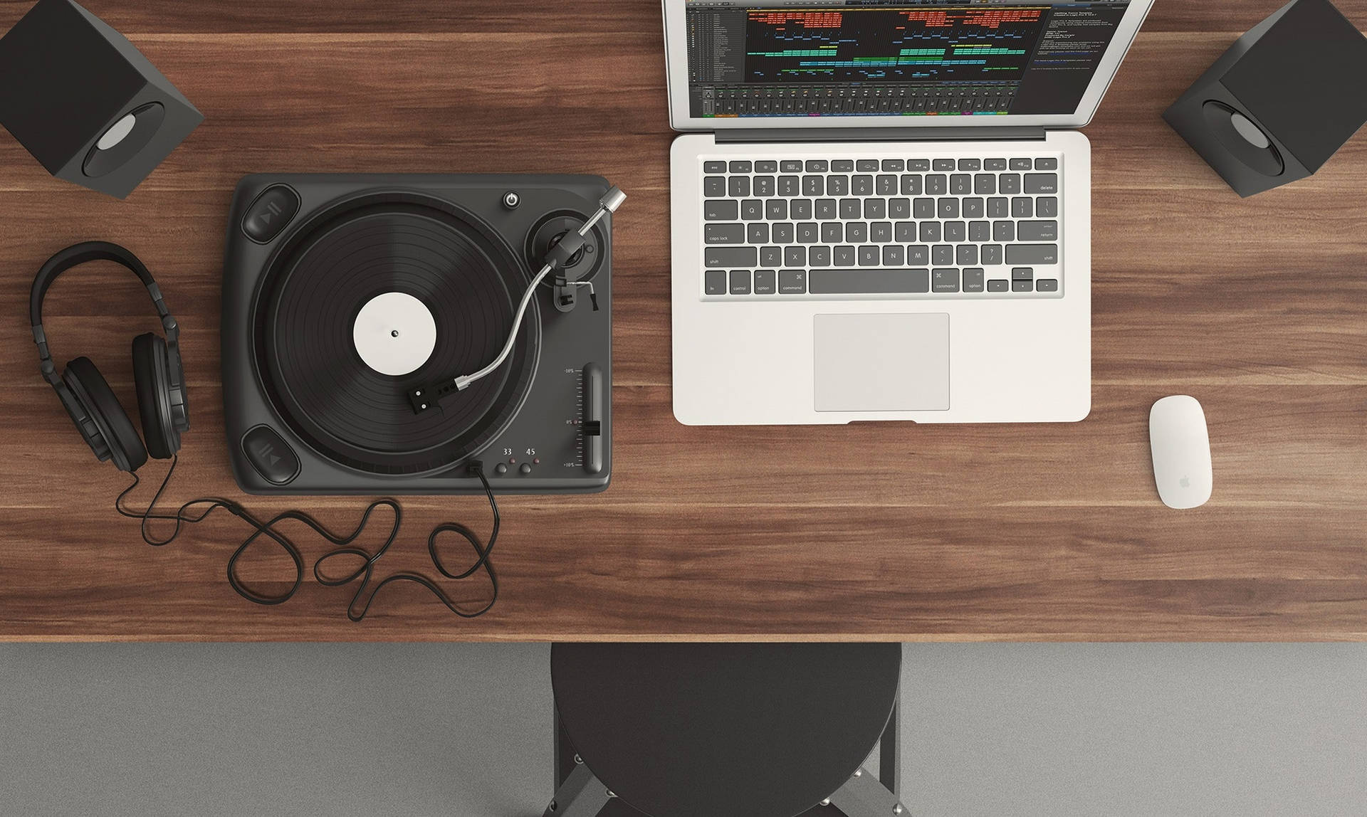 Desk For Music 4k Background