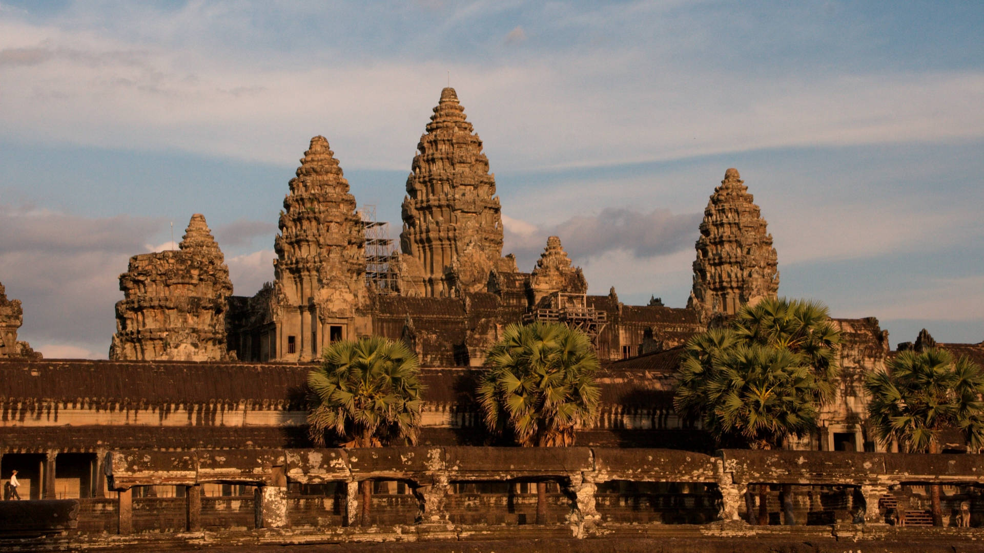 Desktop Brown Aesthetic Angkor Wat From A Distance Background