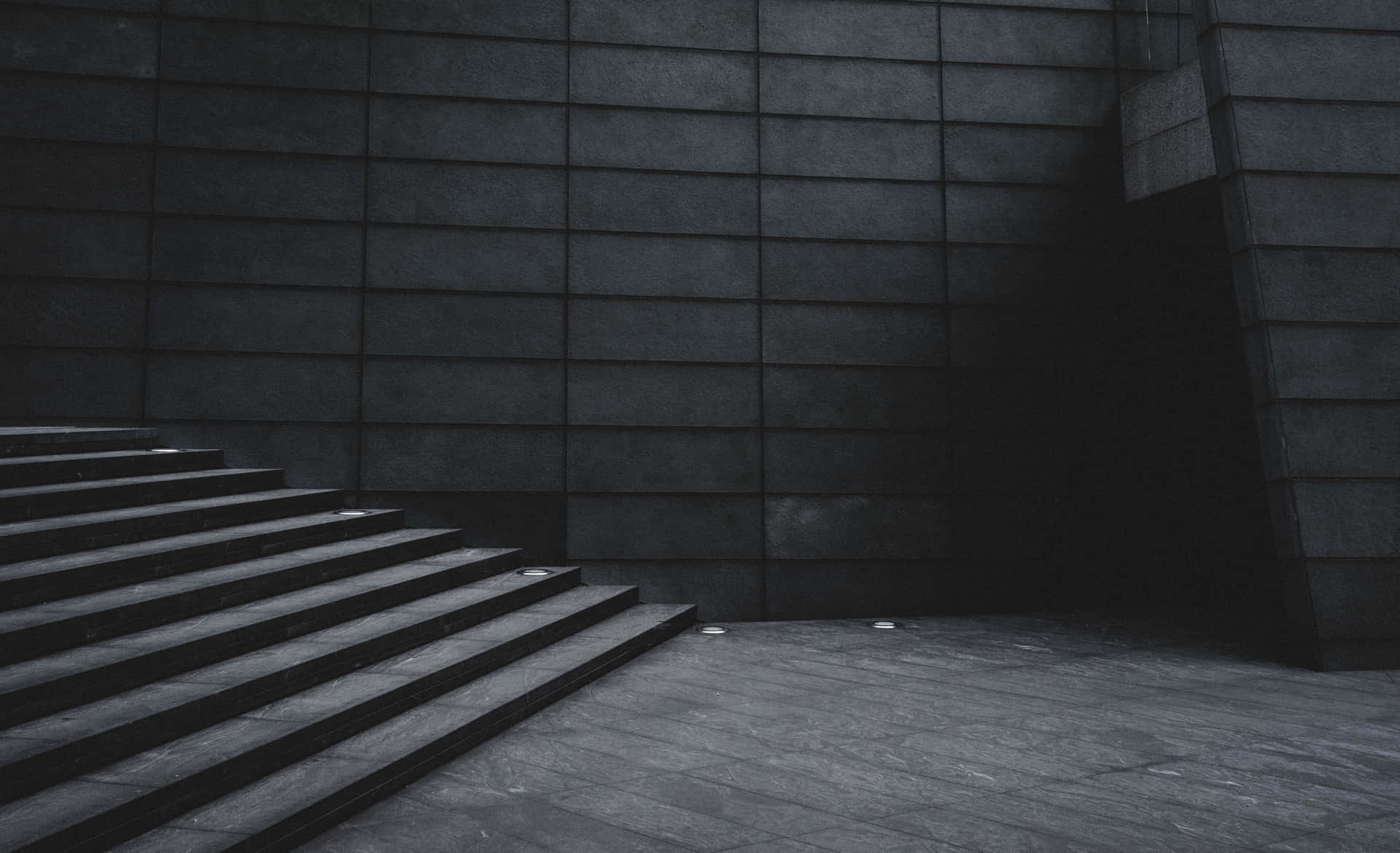 Desolate Black Stair Wall Background
