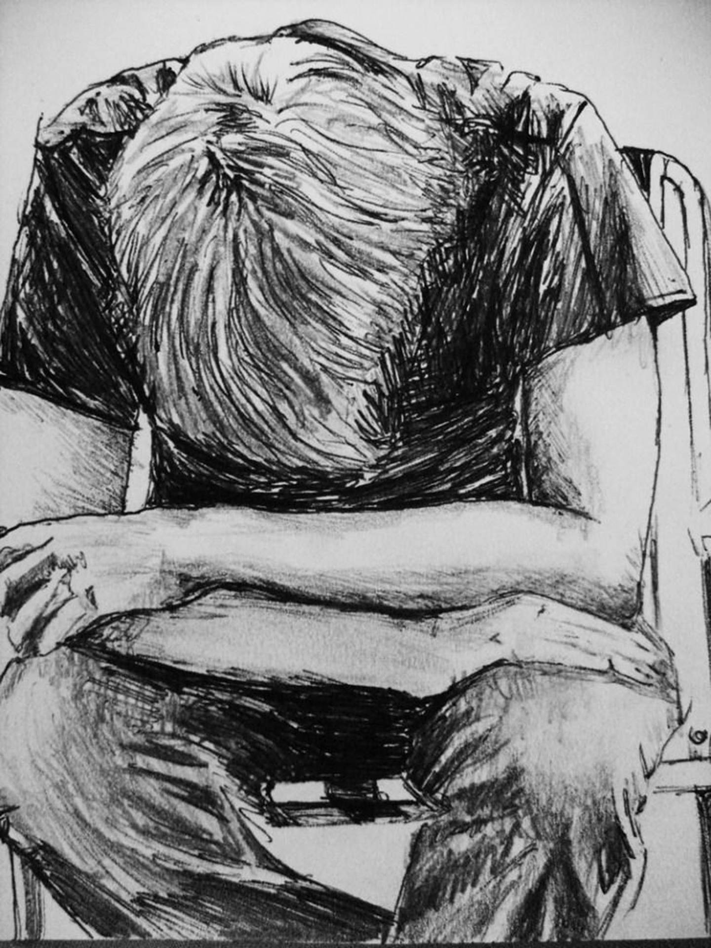 Desolate Boy Sad Drawing Background