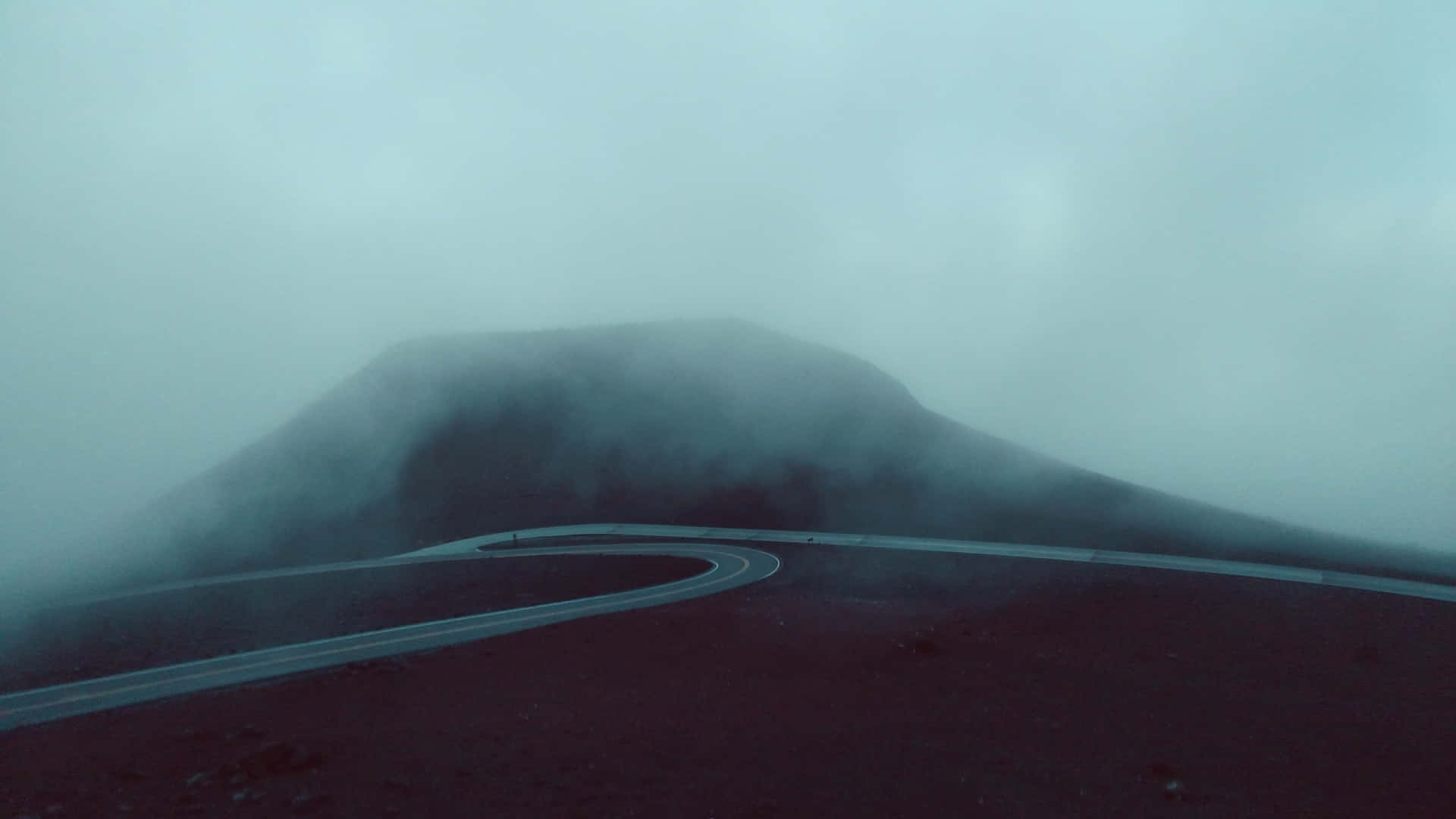 Desolate Foggy Mountain Background