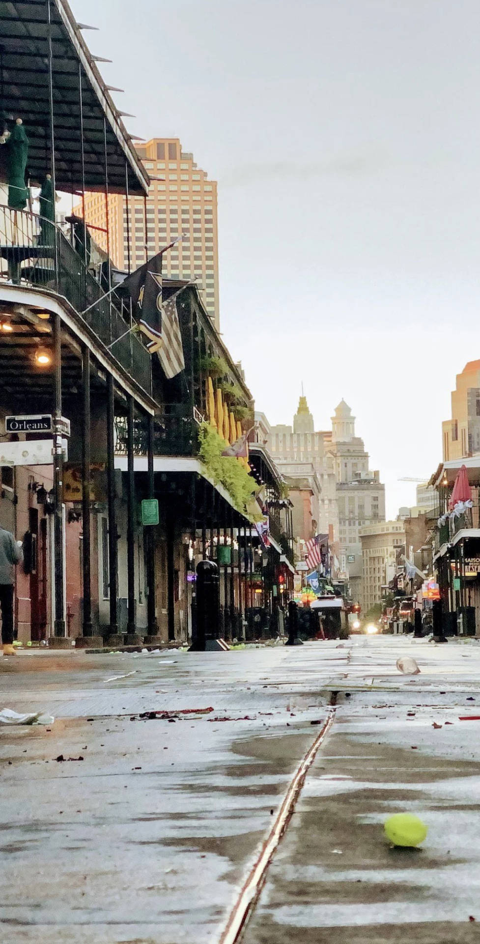 Desolate New Orleans Street At Twilight Background