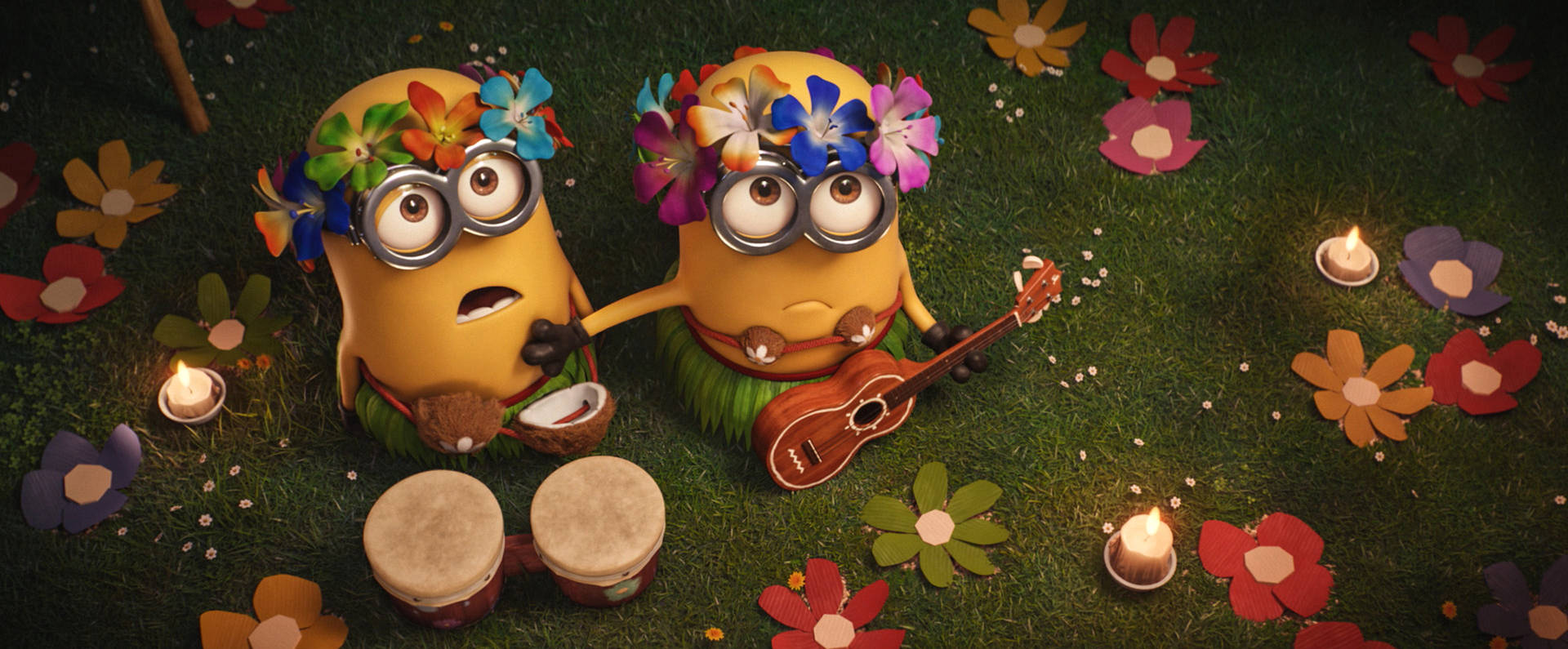 Despicable Me 3 Minions Aloha Background