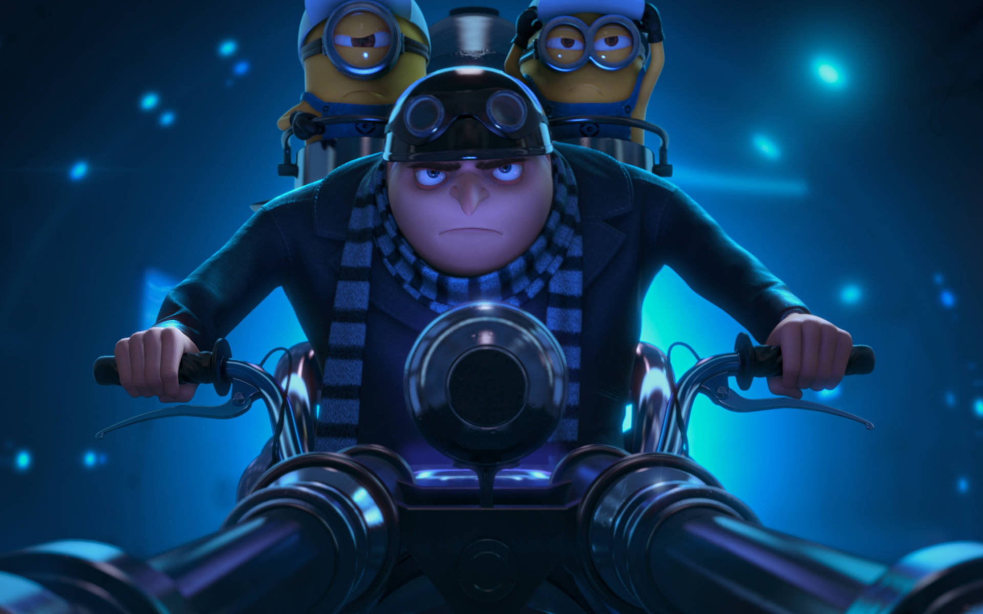 Despicable Me Gru In Motorcycle Background
