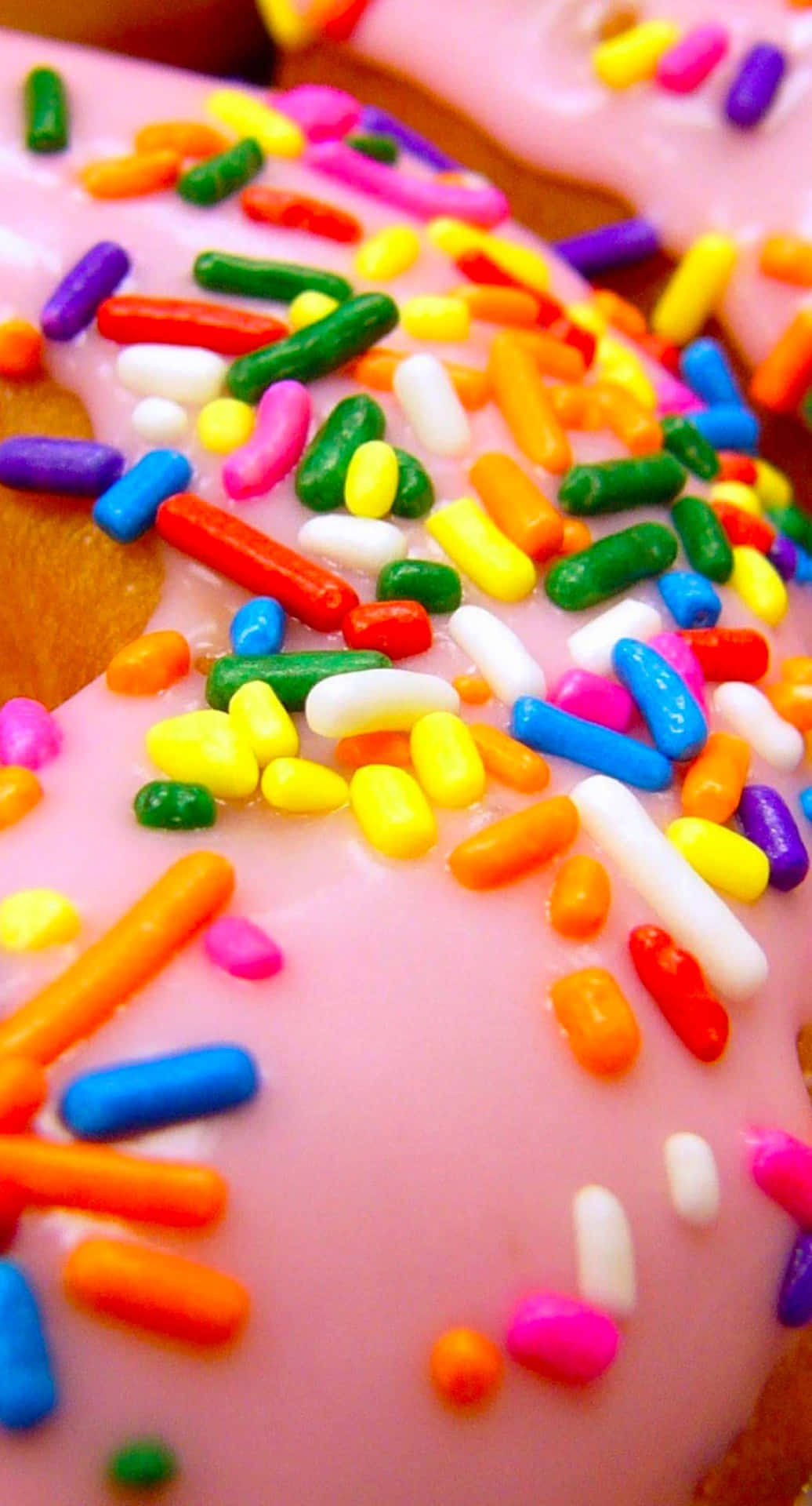 Dessert Iphone Colorful Doughnut Sprinkles Background