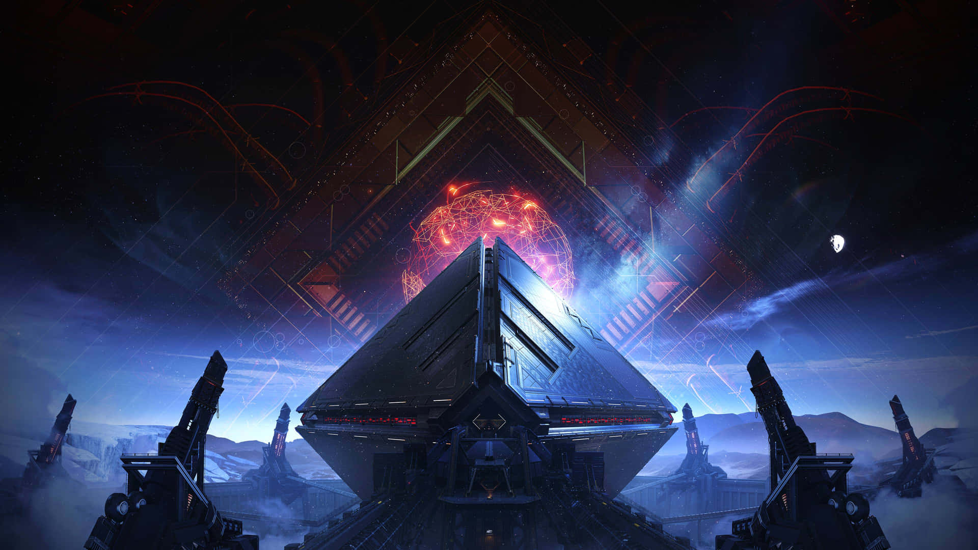 Destiny 2 4k Uhd Diamond-shaped Structure Background