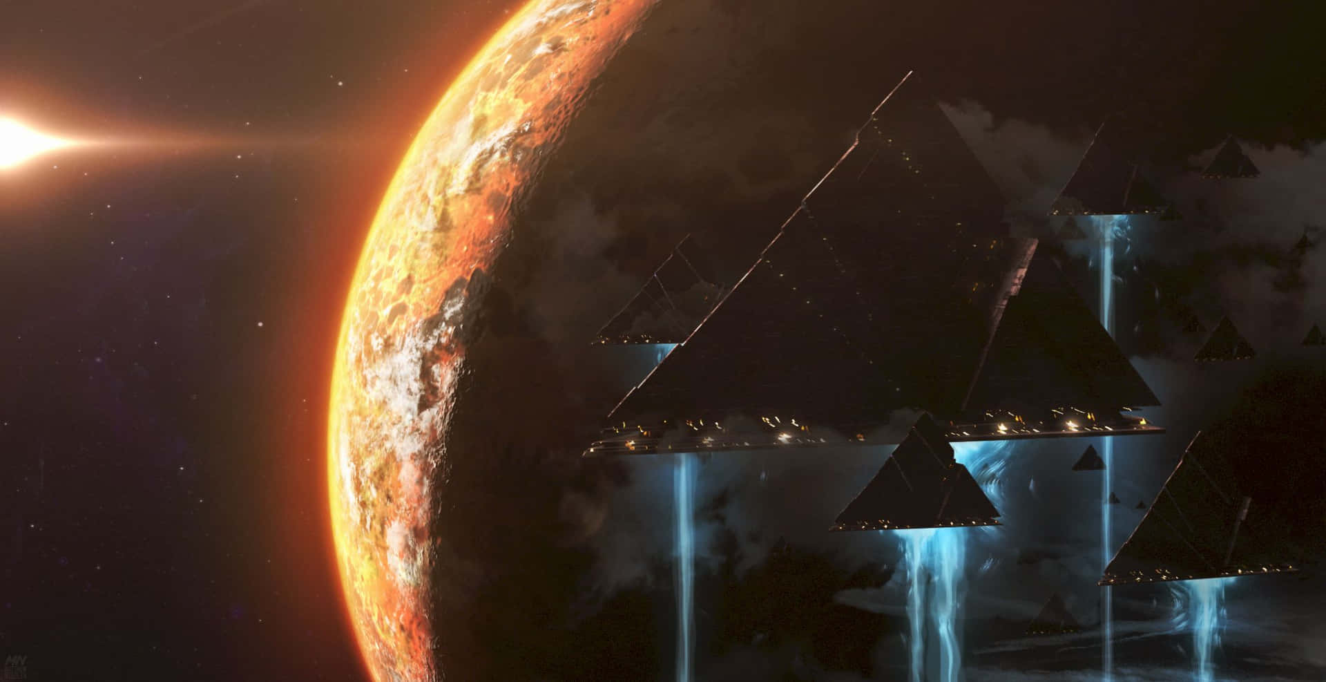 Destiny 2 4k Uhd Pyramid Ships Background