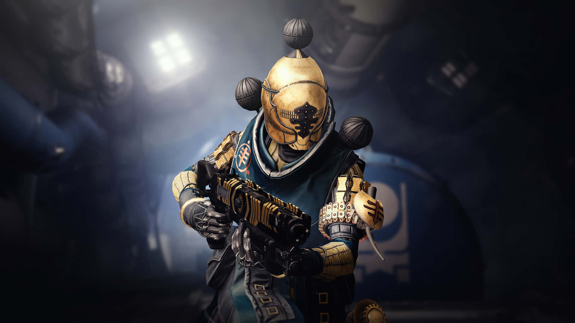 Destiny 2 4k Uhd Warrior In Golden Armor Background