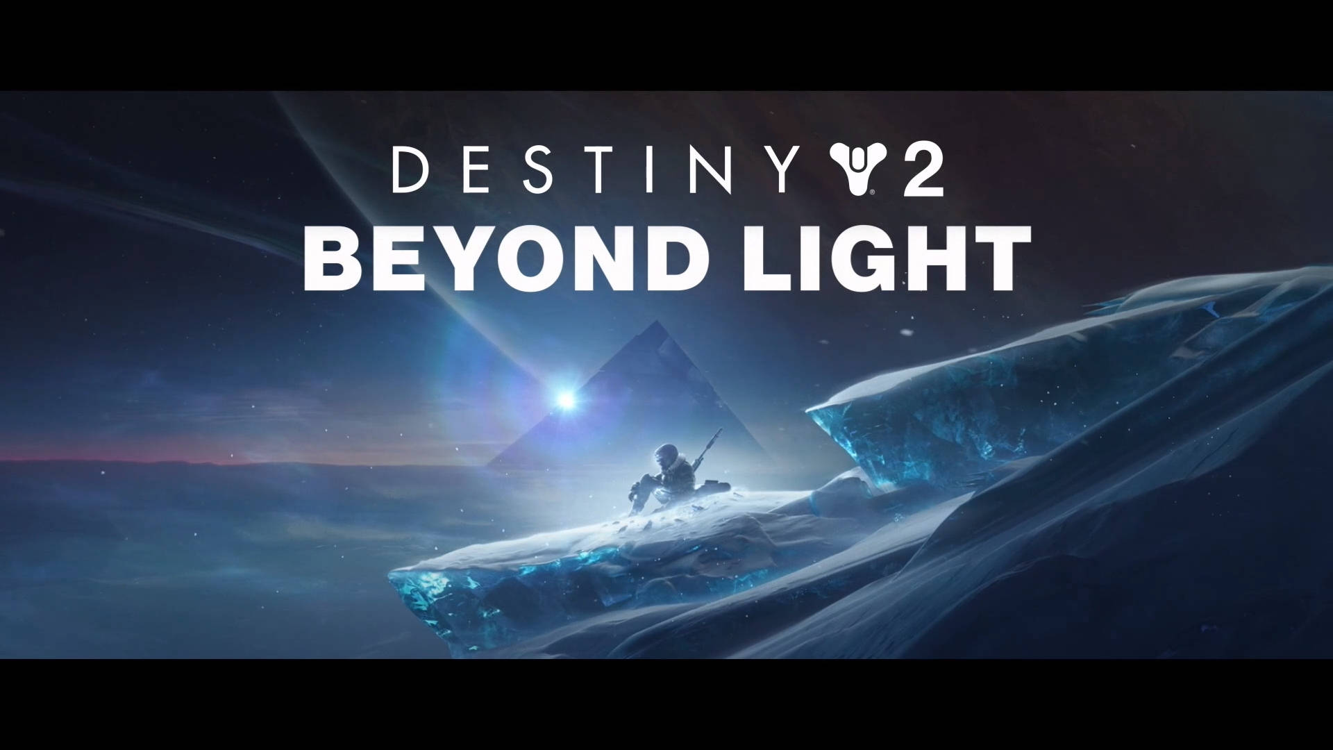 Destiny 2 Beyond Light Character Sitting On Glacier Background