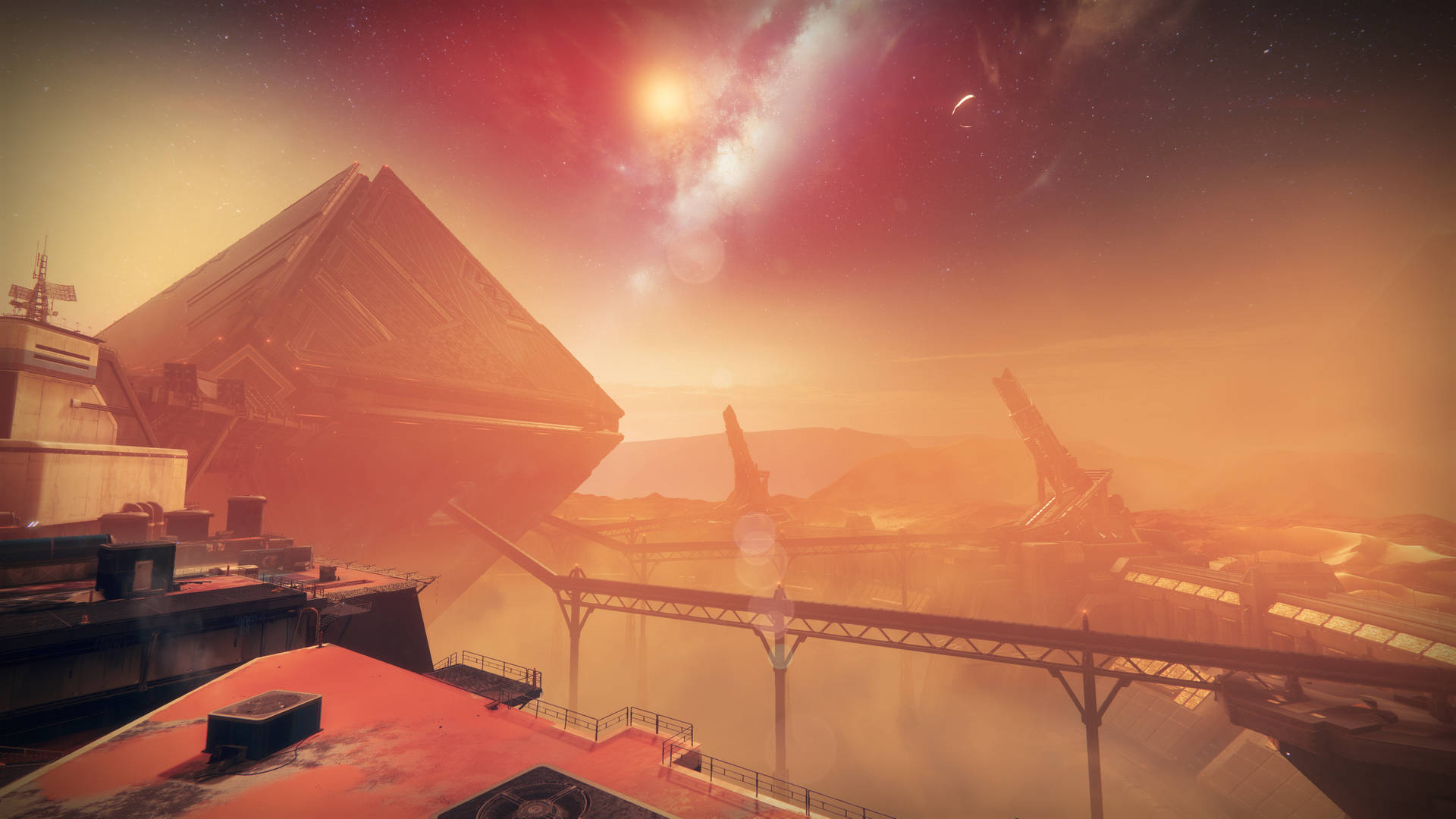 Destiny 2 Beyond Light City With Brown Skies Background