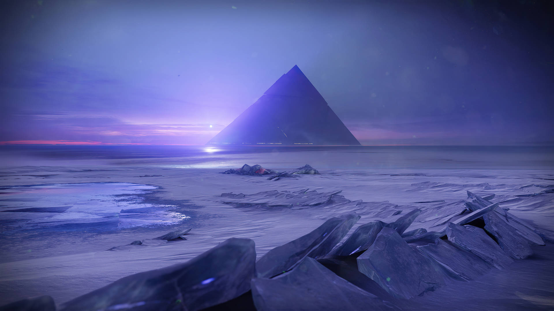 Destiny 2 Beyond Light Pyramid With Purple Skies Background