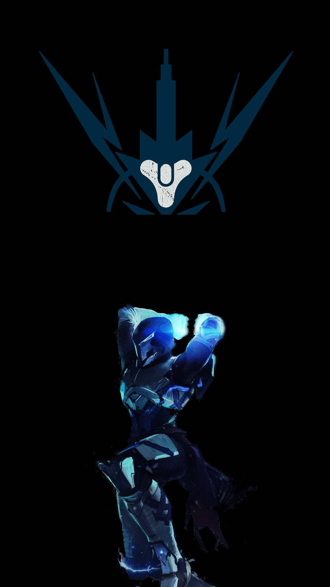 Destiny 2 Iphone Titan In Blue Background