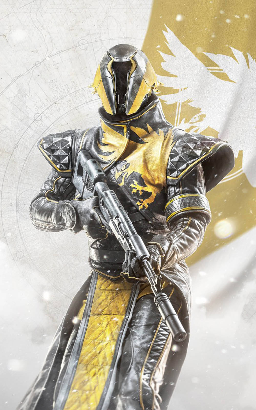 Destiny 2 Mobile Warlock White And Gold Background