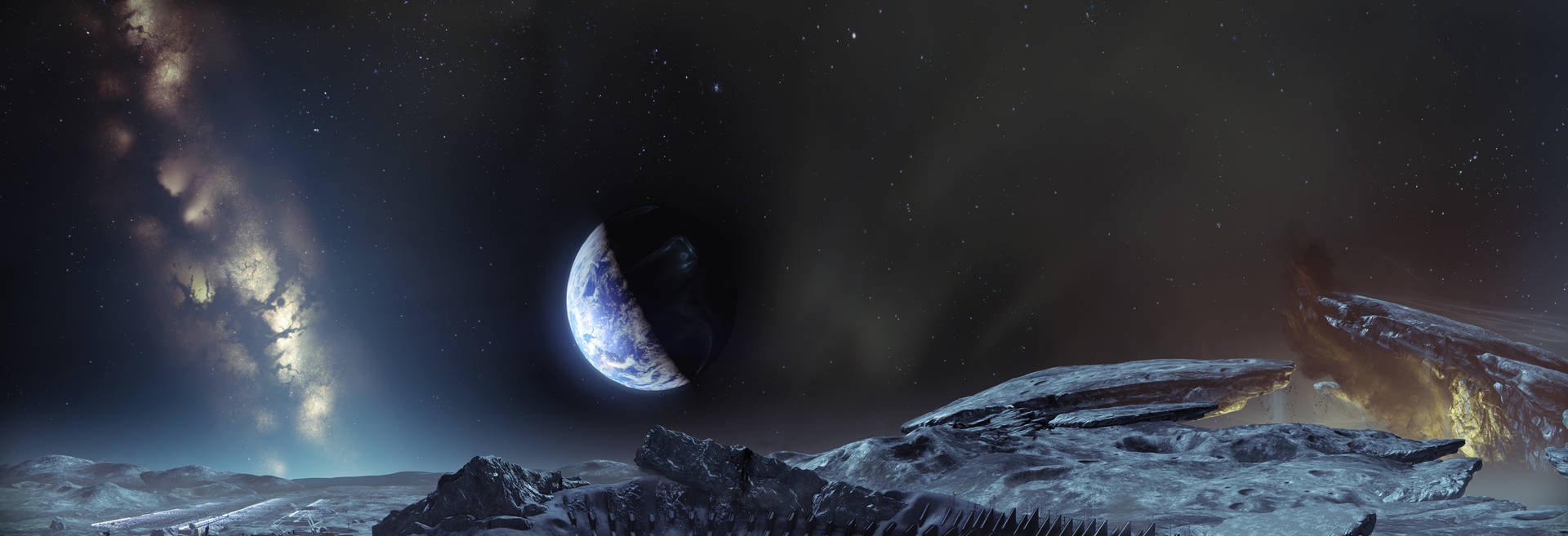 Destiny 4k Earth Half Darkness Background