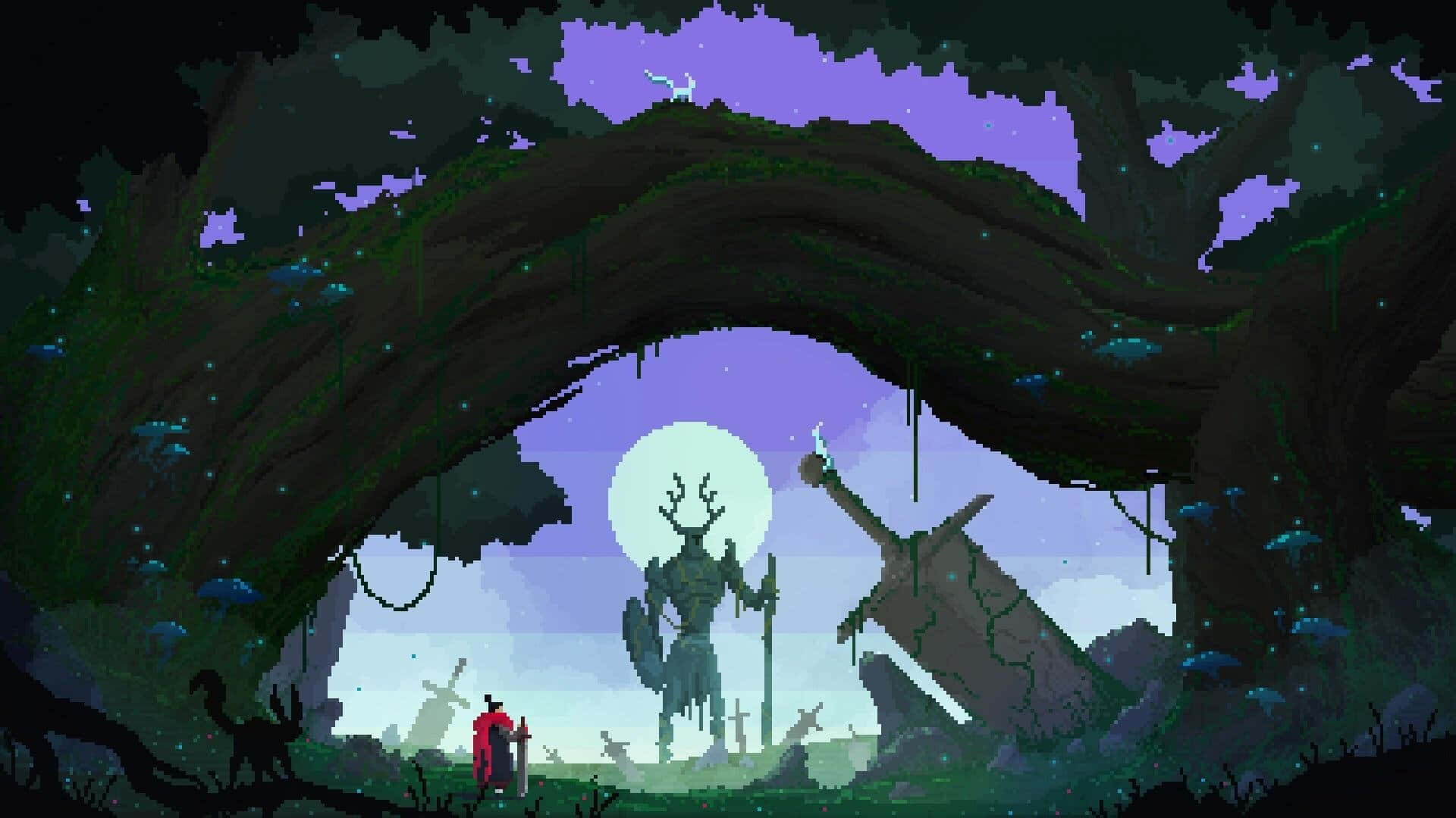 Destiny Big Sword Pixel Art Background